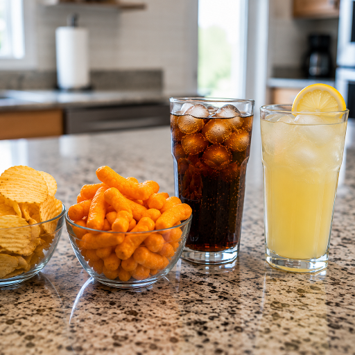 Snacks and drinks